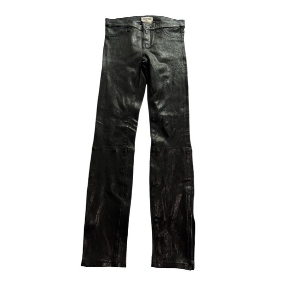 L'AGENCE Lamb Leather Skinny Jeans in Black - Picture 1 of 5